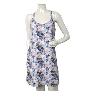 Sierra Designs Stretch Dress Strappy Abstract Pattern Outdoors UPF 50 Blue White